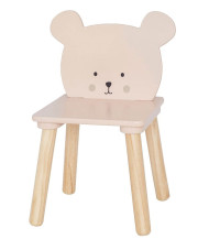 Drewniane krzesełko dziecięce beżowy miś - Armo w sklepie Edinos.pl