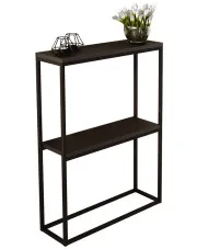 Czarna konsola loft z metalowym stelażem - Carello 4X w sklepie Edinos.pl