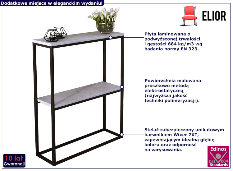 Minimalistyczna konsola Carello 4X czarny+beton