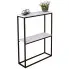 Industrialna konsola z półką czarny + biały połysk - Carello 4X