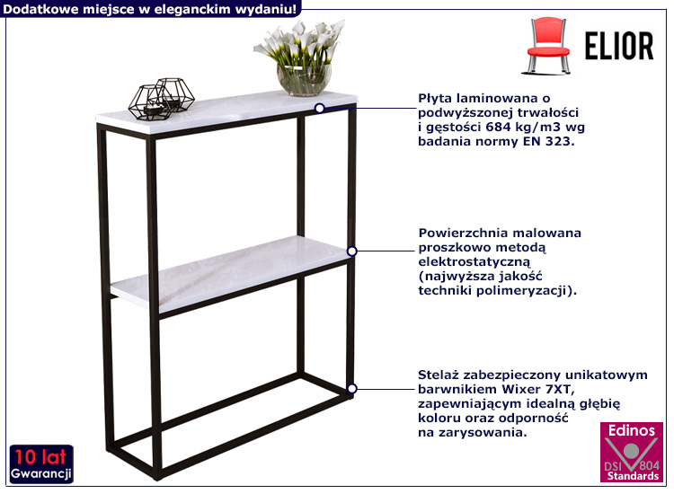 Minimalistyczna konsola Carello 4X czarny+biały połysk