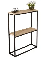 Konsola w stylu loft czarny + dąb artisan - Carello 4X w sklepie Edinos.pl