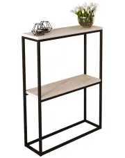 Industrialna konsola z metalowym stelażem czarny + dąb sonoma - Carello 4X w sklepie Edinos.pl