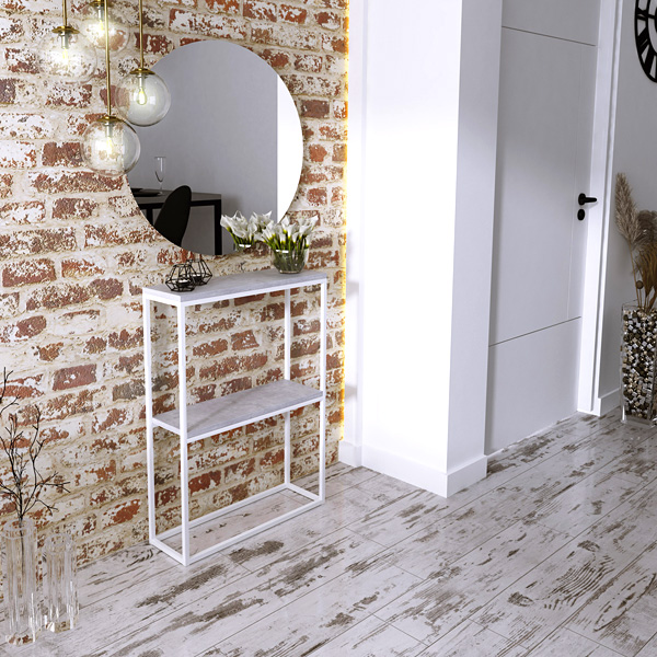 Wizualizacja konsoli Carello 5X biały+beton