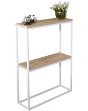 Skandynawska konsola biały + dąb artisan - Carello 5X w sklepie Edinos.pl