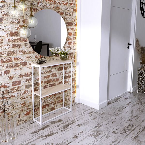 Wizualizacja konsoli Carello 5X biały+dąb sonoma