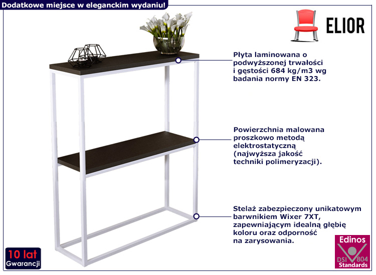 Minimalistyczna konsola Carello 5X biały+czarny