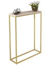 Minimalistyczna konsola złoty + dąb sonoma - Carello 6X w sklepie Edinos.pl
