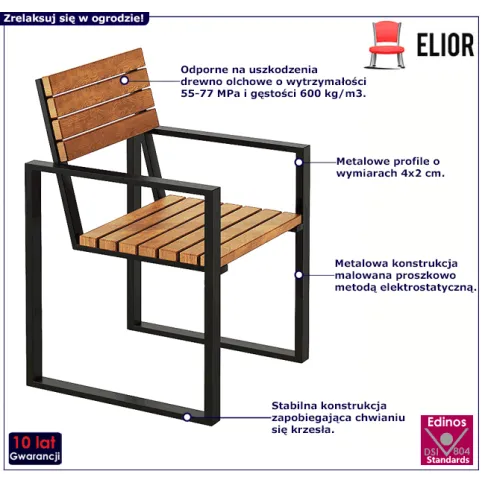 Drewniane krzesło do ogrodu Vaxi 3X