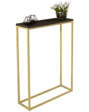 Nowoczesna konsola do przedpokoju glamour złoty + czarny - Carello 6X w sklepie Edinos.pl