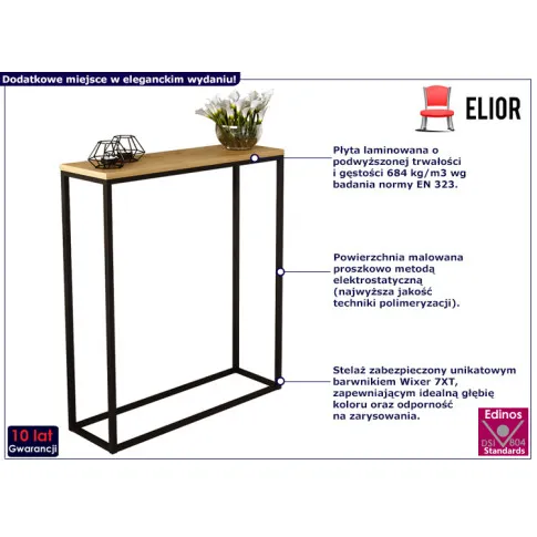 Konsola z półką Erosa 7X czarny dąb lancelot