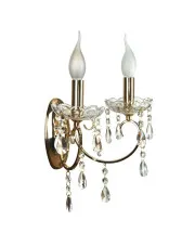 Złoty kinkiet dwuramienny do sypialni - K160-Fonti w sklepie Edinos.pl