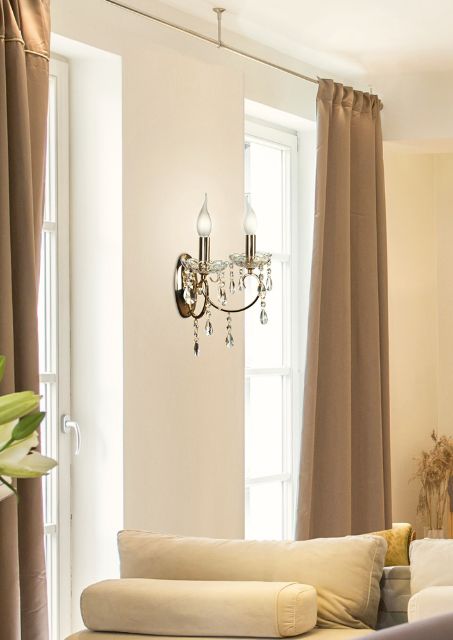 Złoty kinkiet dwuramienny - K160-Fonti