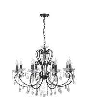 Czarna lampa wisząca glamour - K163-Fonti w sklepie Edinos.pl