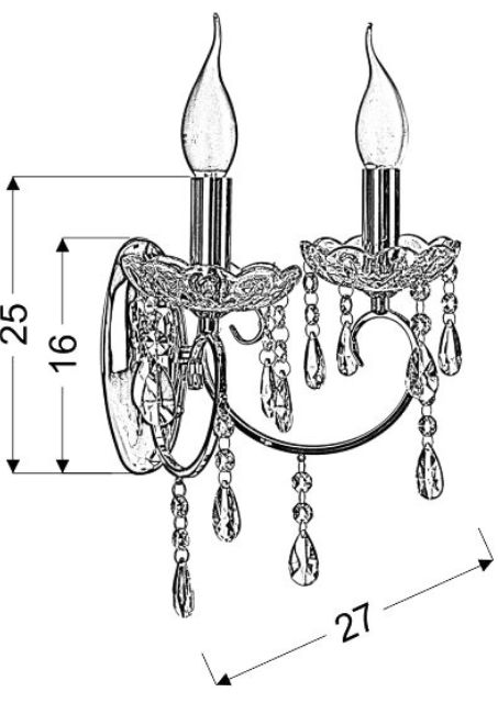 Czarny kinkiet dwuramienny - K164-Fonti