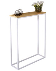 Konsola metalowa w stylu loft biały + dąb lancelot - Erosa 8X w sklepie Edinos.pl