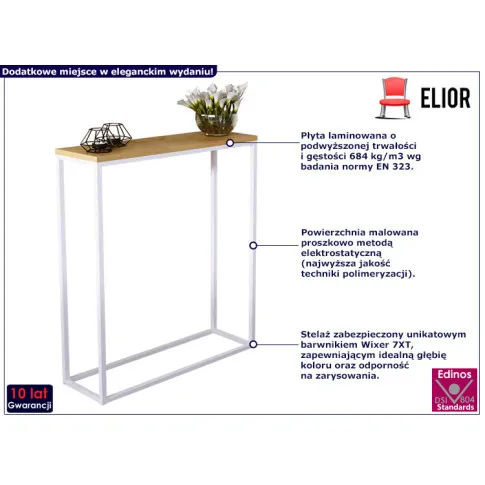 Konsola z półką Erosa 8XS biały dąb lancelot