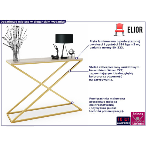 Nowoczesna konsola Ergik 3X złoty dąb sonoma
