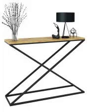 Idustrialna konsola czarny + dąb artisan - Logan 4X w sklepie Edinos.pl