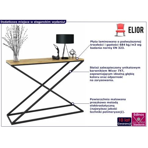 Nowoczesna konsola Ergik 4X czarny dąb artisan