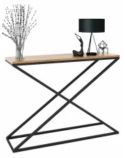Konsola w stylu loft czarny + dąb lancelot - Logan 4X w sklepie Edinos.pl