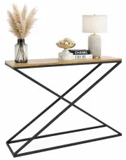 Konsola w stylu loft czarny + dąb lancelot - Logan 4X w sklepie Edinos.pl