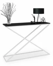 Wąska konsola w nowoczesnym stylu biały + czarny - Logan 5X w sklepie Edinos.pl