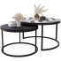 nowoczesny komplet 2 okrągłych stolików industrialnych glamour czerń onraro 4x