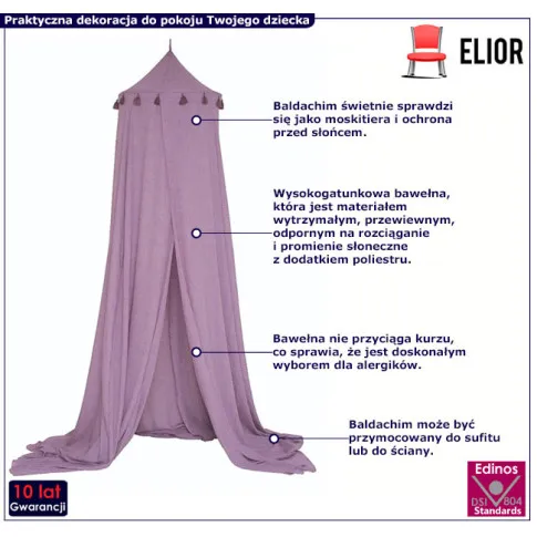 Bawełniany baldachim nad łóżeczko Kseto