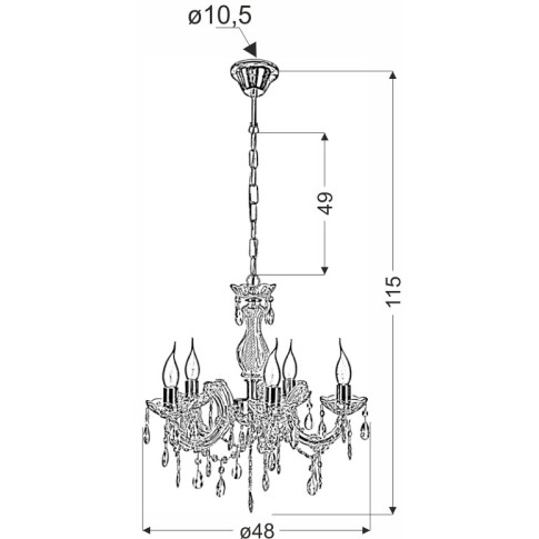elegancki kryształowy żyrandol do sali balowej gabinetu kosmetycznego z004 perlos
