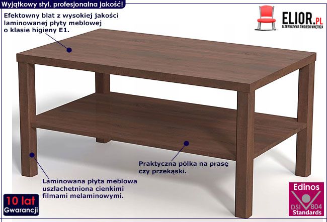 Prostokątna ława do salonu wenge Zoja