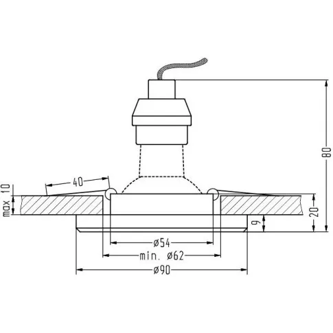oprawa sufitowa oczko punktowa kuchnia sufit podwieszany z020 orfo