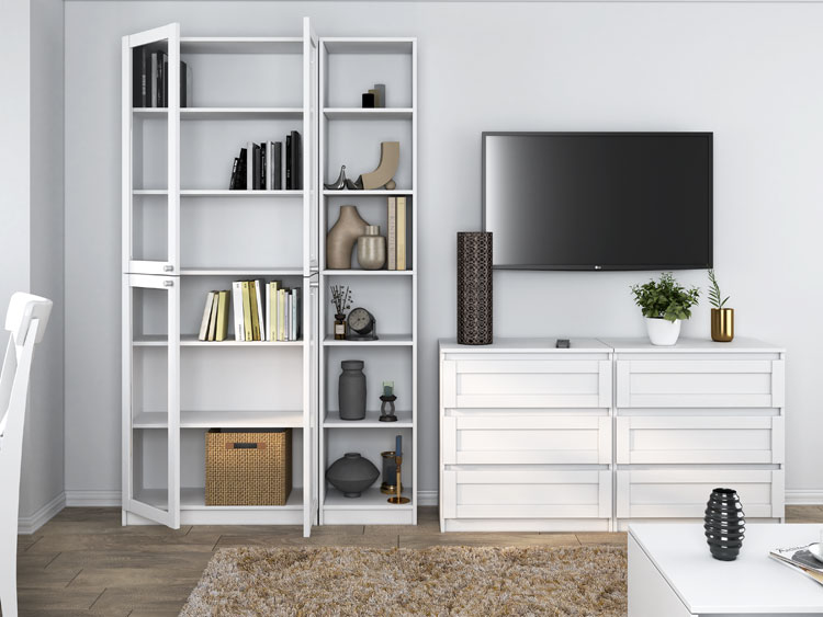 Produkt Biała minimalistyczna komoda z szufladami - Pirex 3X