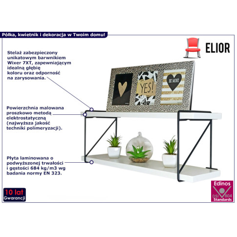 Minimalistyczna półka ścienna Globis 3X biały