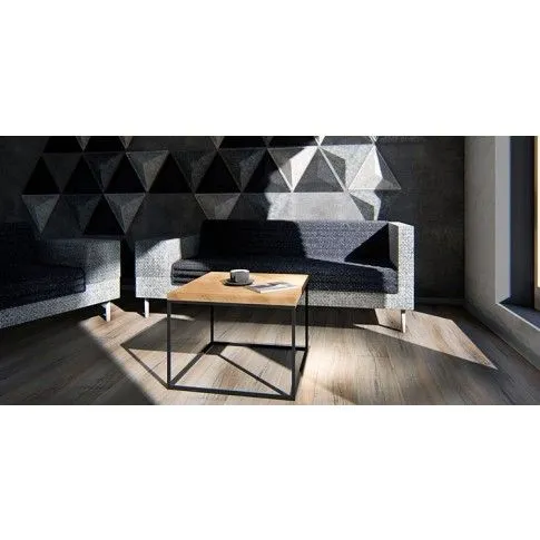 Zdjęcie industrialny stolik kawowy dąb Landu 2X | Edinos.pl