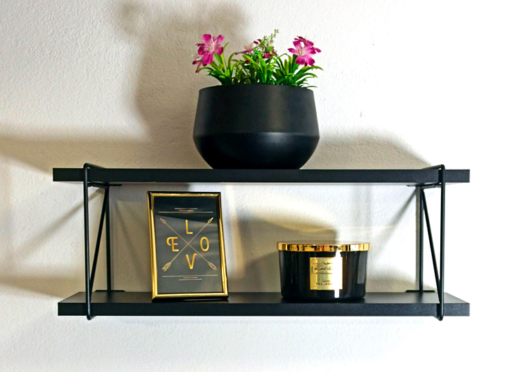 Wizualizacja półki ściennej Penzo 3X czarny