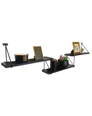 Czarna półka ścienna w stylu loft - Xeris 3X w sklepie Edinos.pl