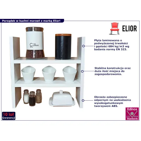 Organizer kuchenny na blat Roksi biały