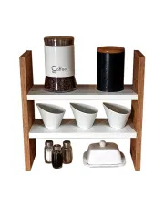 Półka kuchenna na przyprawy dąb craft + biały - Sivis w sklepie Edinos.pl