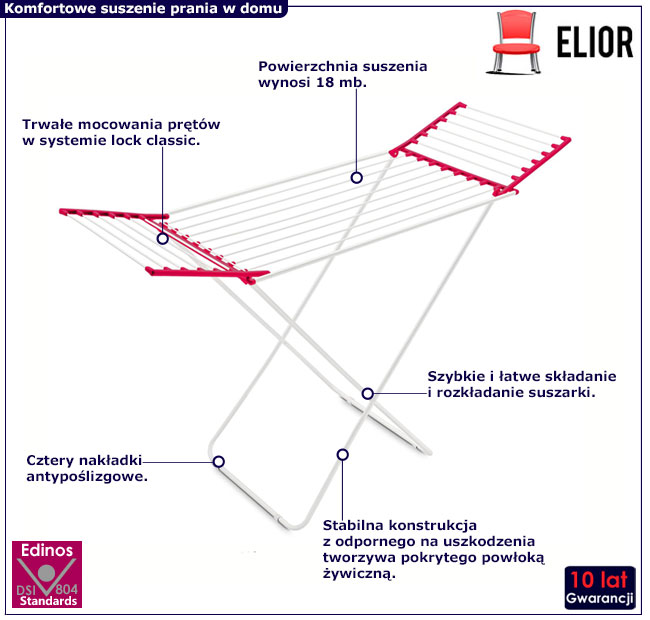 Rozkładana suszarka na ubrania do domu Ildo
