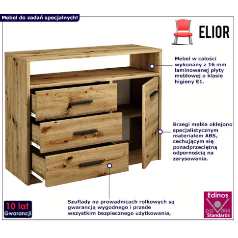 Klasyczna komoda Pirex dąb artisan