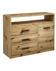 Klasyczna komoda szerokości 100-120 cm z szufladami dąb artisan - Cermesa 3X w sklepie Edinos.pl