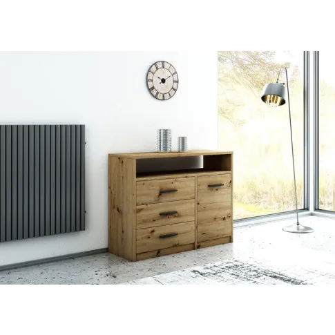 Wizualizacja komody Pirex 3X dąb artisan