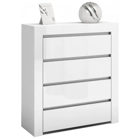 Zdjęcie produktu Lakierowana komoda 80 cm Margino 3X - biały połysk.