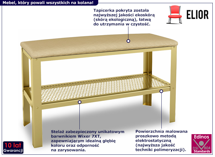 Siedzisko na buty Sagal 3X złoty+jasny beż