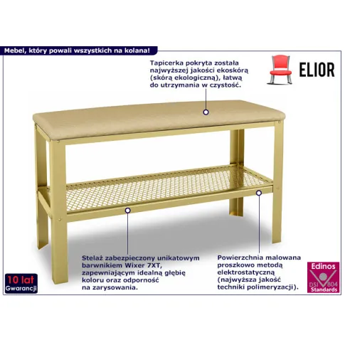 Nowoczesny puf Nakari 3X złoty jasny beż