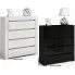 Szczegółowe zdjęcie nr 4 produktu Lakierowana komoda Margino 3X - czarny połysk