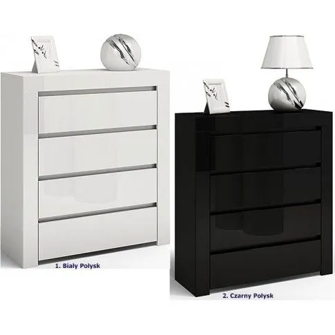 Szczegółowe zdjęcie nr 4 produktu Lakierowana komoda Margino 3X - czarny połysk