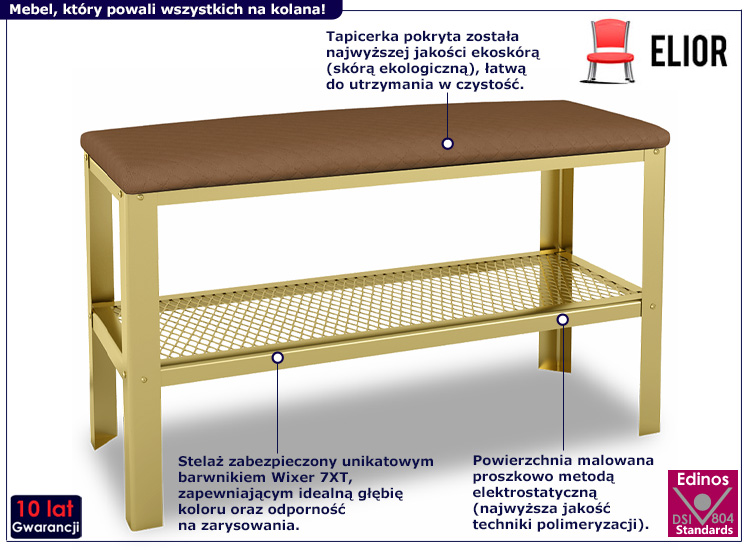Siedzisko na buty Sagal 3X złoty+ciemny beż