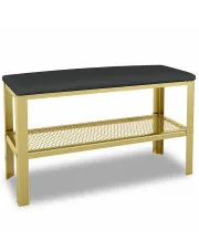 Wąskie siedzisko z półką na buty złoty + czarny - Sagal 3X w sklepie Edinos.pl